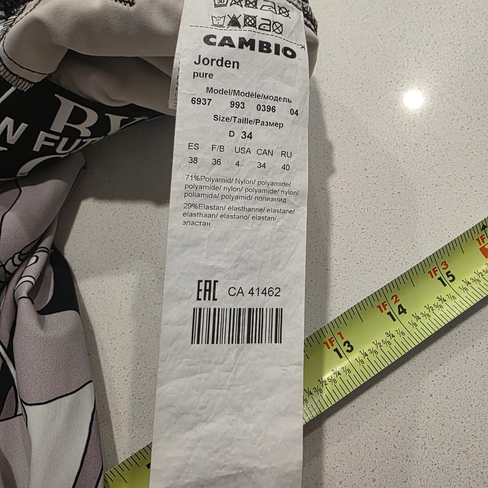 CAMBIO Jorden Abstract Floral Leggings High Rise Stretch Athleisure Pants Sz 34 - Picture 14 of 14